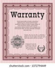 Red Warranty Certificate template. Perfect design. With quality background. Customizable, Easy to edit and change colors. 