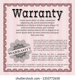 Red Warranty Certificate template. Superior design. Easy to print. Customizable, Easy to edit and change colors. 