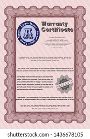 Red Warranty. Complex background. Perfect design. Customizable, Easy to edit and change colors. 