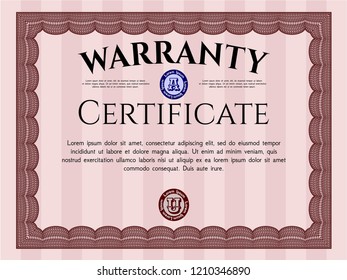 Red Warranty. Customizable, Easy to edit and change colors. With quality background. Money design. 