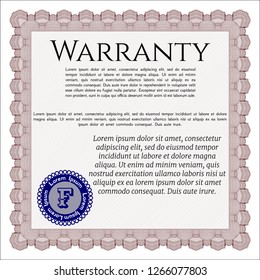 Red Warranty. Customizable, Easy to edit and change colors. Complex background. Cordial design. 