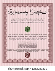 Red Warranty. Customizable, Easy to edit and change colors. With background. Artistry design. 