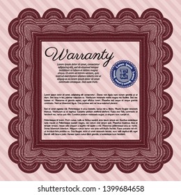 Red Warranty. Customizable, Easy to edit and change colors. Printer friendly. Cordial design. 
