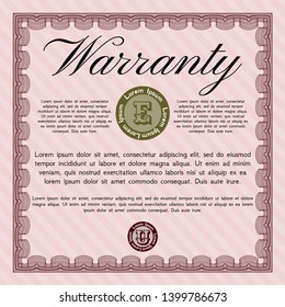 Red Warranty. Customizable, Easy to edit and change colors. With linear background. Sophisticated design. 