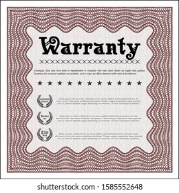 Red Warranty. With guilloche pattern. Elegant design. Customizable, Easy to edit and change colors. 