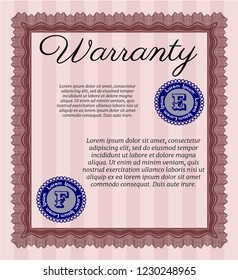 Red Warranty. With linear background. Cordial design. Customizable, Easy to edit and change colors. 