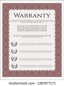 Red Warranty. With linear background. Superior design. Customizable, Easy to edit and change colors. 