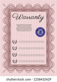 Red Warranty. Nice design. Complex background. Customizable, Easy to edit and change colors. 