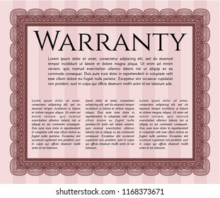 Red Warranty. Nice design. With linear background. Customizable, Easy to edit and change colors. 