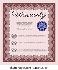 Red Warranty. Nice design. Vector illustration. With quality background. 
