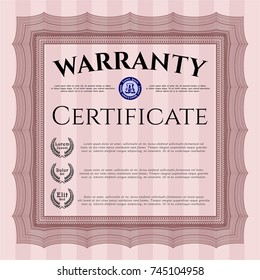 Red Warranty. Perfect design. Vector illustration. With quality background. 