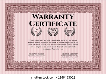 Red Warranty. Printer friendly. Customizable, Easy to edit and change colors. Money design. 
