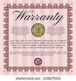 Red Warranty. Printer friendly. Vector illustration. Modern design. 