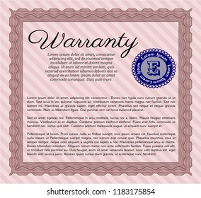 Red Warranty. With quality background. Customizable, Easy to edit and change colors. Retro design. 