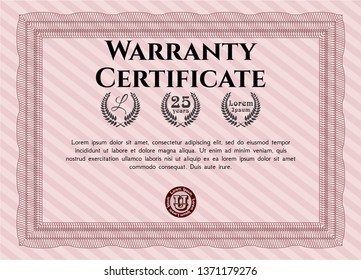 Red Warranty. With quality background. Vector illustration. Superior design. 