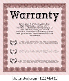 Red Warranty. Superior design. Complex background. Customizable, Easy to edit and change colors. 