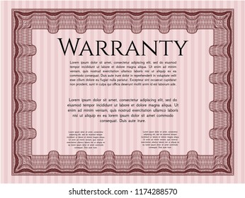 Red Warranty. Superior design. Complex background. Detailed. 