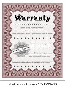 Red Warranty template. With complex background. Modern design. Customizable, Easy to edit and change colors. 