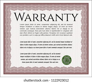 Red Warranty template. Customizable, Easy to edit and change colors. With quality background. Excellent design. 