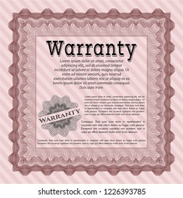 Red Warranty template. Customizable, Easy to edit and change colors. Complex background. Beauty design. 