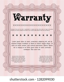 Red Warranty template. Customizable, Easy to edit and change colors. With complex background. Money style design. 