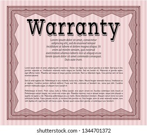Red Warranty template. Customizable, Easy to edit and change colors. With background. Modern design. 