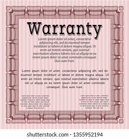 Red Warranty template. Easy to print. Detailed. Nice design. 
