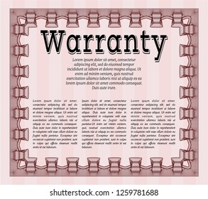 Red Warranty template. Good design. With quality background. Customizable, Easy to edit and change colors. 