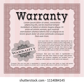  Red Warranty template. With linear background. Customizable, Easy to edit and change colors. Elegant design. 
