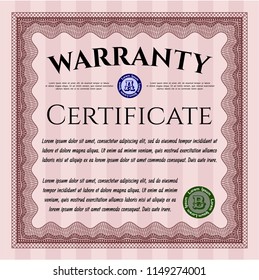 Red Warranty template. With linear background. Customizable, Easy to edit and change colors. Excellent design. 