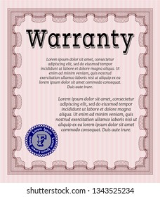Red Warranty template. With linear background. Customizable, Easy to edit and change colors. Good design. 