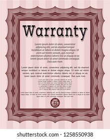 Red Warranty template. Lovely design. Detailed. Printer friendly. 