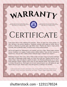 Red Warranty template. Printer friendly. Money design. Customizable, Easy to edit and change colors. 