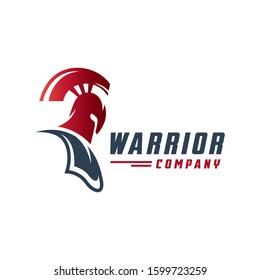 Red warrior head logo design