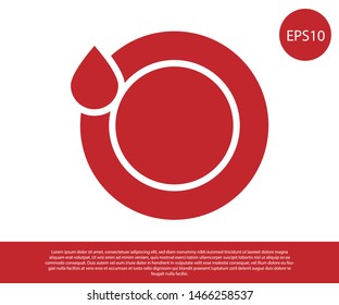 Red Washing dishes icon isolated on white background. Plate and sponge. Cleaning dishes icon. Dishwasher sign. Clean tableware sign.  Vector Illustration