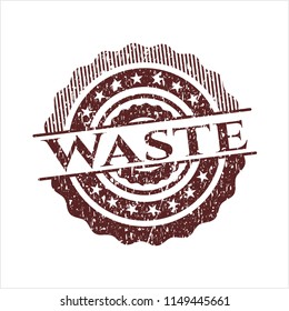 Red Waste distressed grunge style stamp