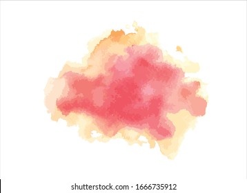 Red Water Color Paint On White Background