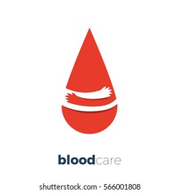 red water drop with hand embrace