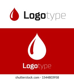 Red Water drop icon isolated on white background. Logo design template element. Vector Illustration