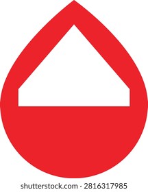 Red water drop icon isolated on white background.