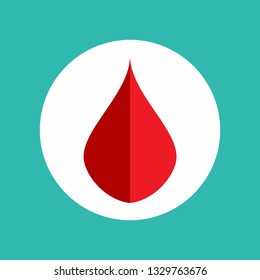 Red water drop, isolated on white background