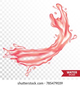 Red water , juice splash vector illustration