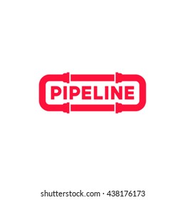 Red Water Pipes Logo & Branding. Corporate vector design template Isolated. Plant Pipe. Works. Plumbing. Pipeline service.