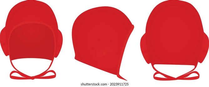 Red  water polo cap. vector