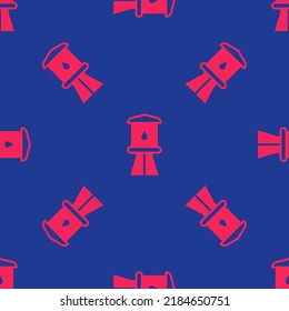 Rotwasserturm-Symbol einzeln auf blauem Hintergrund.  Vektorgrafik