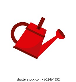 red watercan icon over white background. colorful design. vector illustration