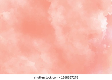 Red watercolor background. Abstract vector paint splash, backdrop. Aquarelle beautiful texture. Graphic design for your project. Subtle pastel colors.