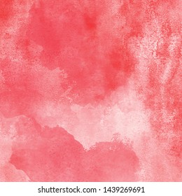 Red watercolor background with nice texture. Vector illustration of template for your graphic design. Free copy space for subtitles or text. 