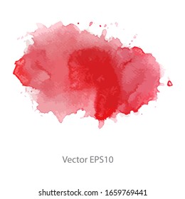 Red Watercolor Background. Vector Background