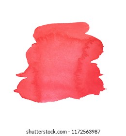  Red watercolor background. Vector abstract illustration for wedding invitation with place for your text.